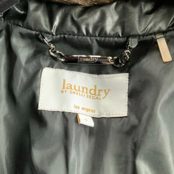 Laundry by Shelli Segal Down Puffer Coat Fur Collar Size Small - Picture 8 of 12